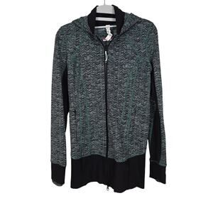 Women's Lululemon Green Black Daily Practice Full Zip Athletic Jacket | Size 6